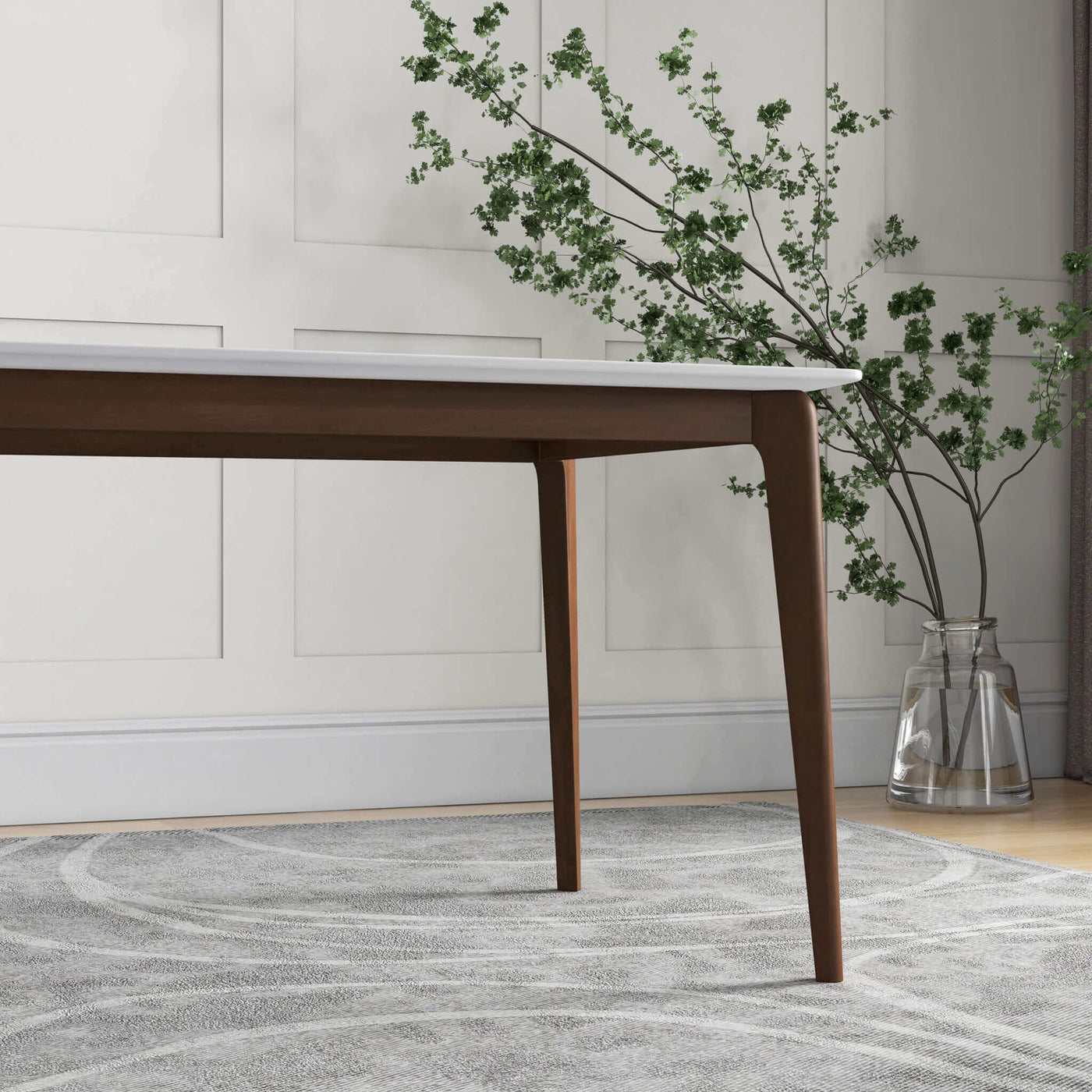 Lindsey Solid Wood White Top Dining Table