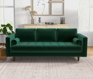 Catherine Green Velvet Mid-Century Modern Sofa