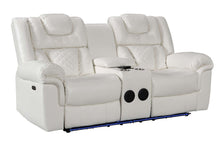 Load image into Gallery viewer, Alexa White POWER/LED/BLUETOOTH SPEAKERS 3pc Reclining Set