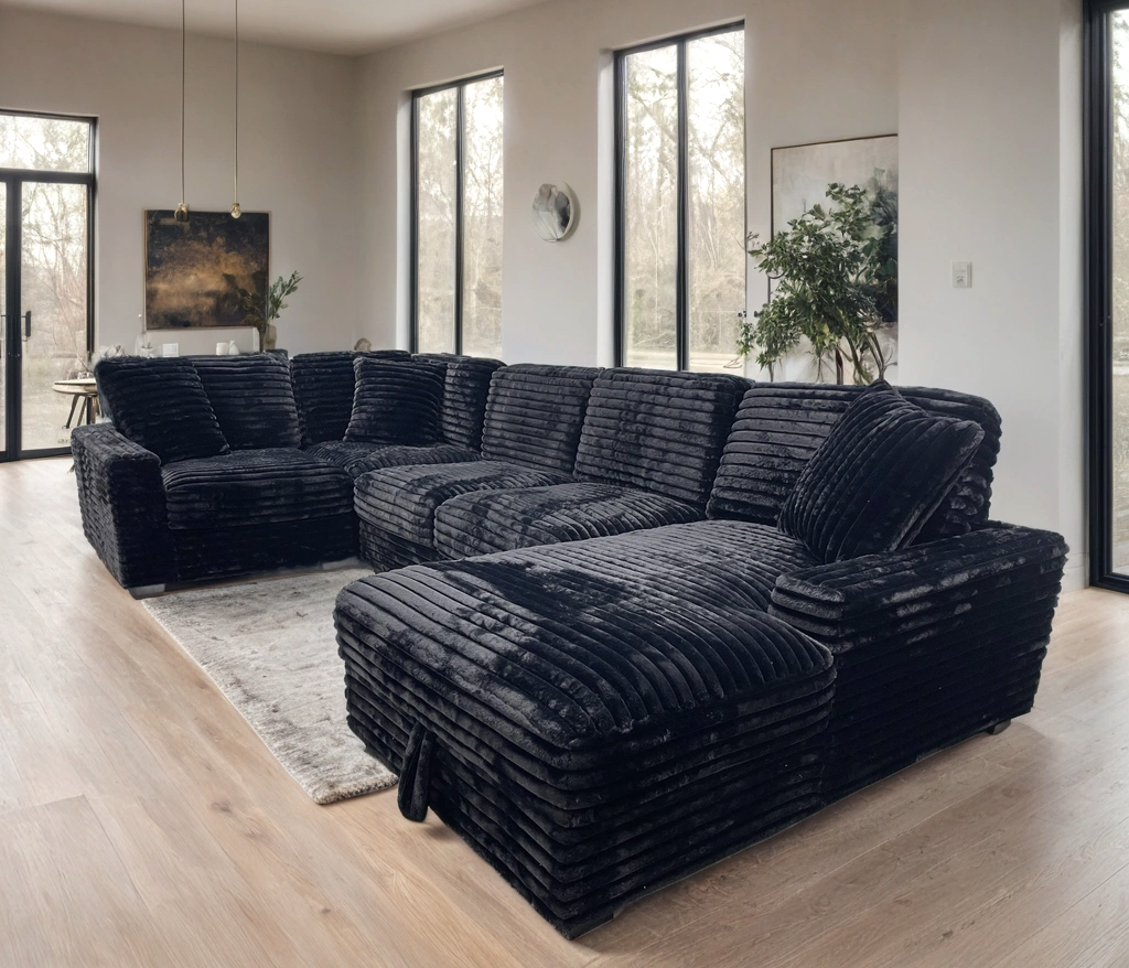 Allison Black Sectional STORAGE CHAISE