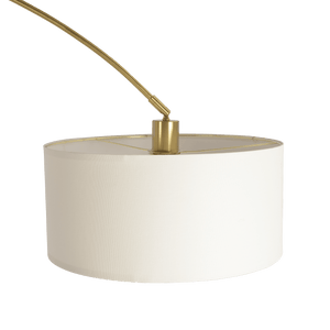 Ambient Arch Gold Brass Floor Lamp with Large Linen Shade