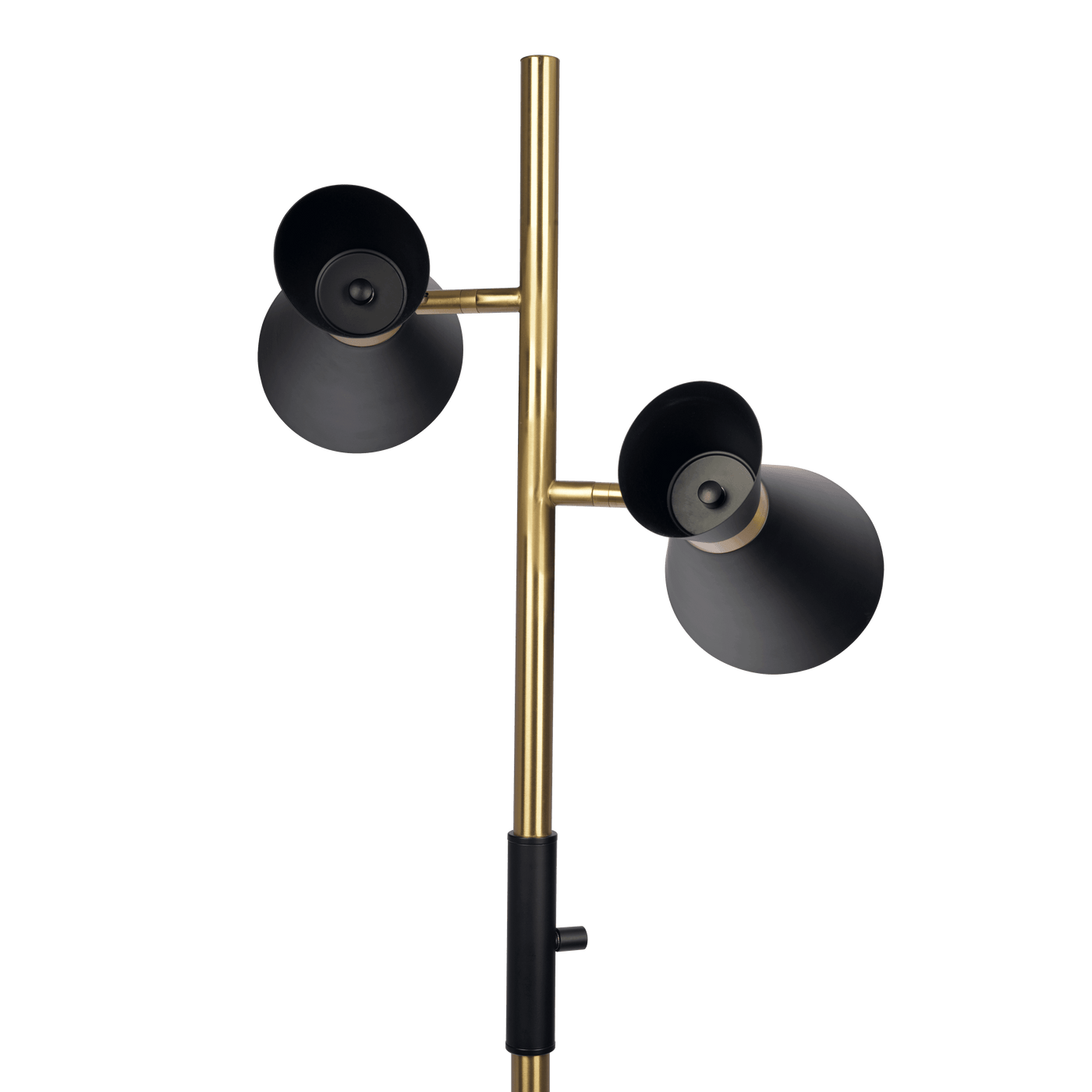 Axis Brassed Gold Floor Lamp with 4-Way Switch Double Spots with Metal Base