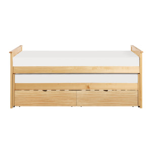 Bartly Pine Twin/Twin Bed with Storage Boxes