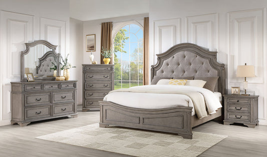 B6010-1140 Antique Grey Panel Bedroom Set