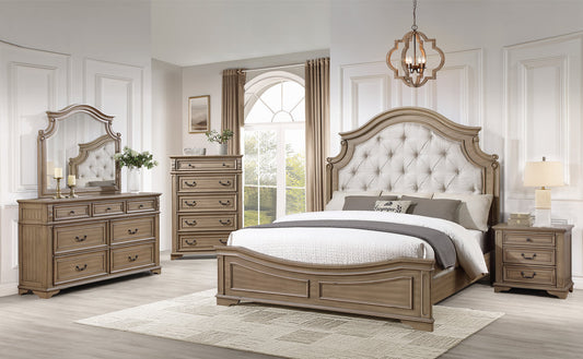 B6030 Antique Light Brown Panel Bedroom Set