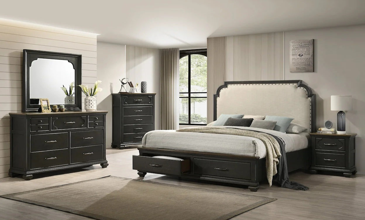 Hamilton Grey Finish Platform Bedroom Set B6560