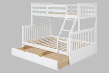 Load image into Gallery viewer, BB21 Twin/Full Bunk Bed w/Twin Trundle White