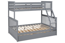 Load image into Gallery viewer, BB23 Twin/Full Bunk Bed w/Twin Trundle Gray