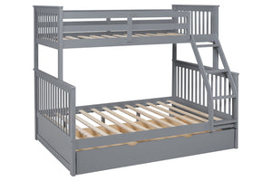 BB23 Twin/Full Bunk Bed w/Twin Trundle Gray