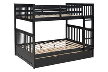 Load image into Gallery viewer, BB32 Full/Full Bunk Bed w/Twin Trundle Black