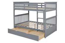 Load image into Gallery viewer, BB33 Full/Full Bunk Bed w/Twin Trundle Gray