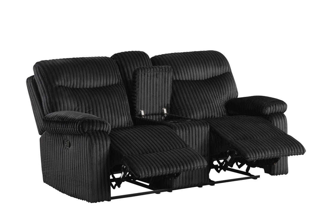 Bravo Black Fabric 3pc Reclining Set