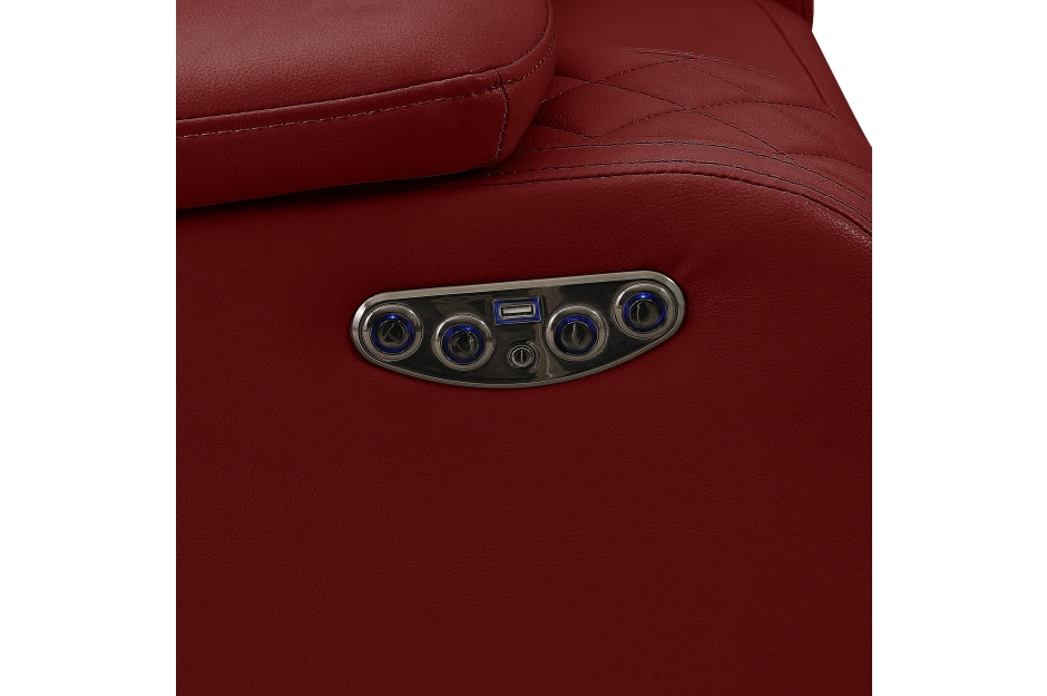 Radiant Burgundy Red POWER/LED/BLUETOOTH SPEAKERS Reclining Sofa and Loveseat SH8895