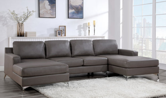 Candace 122" Bronze Double Chaise Sectional