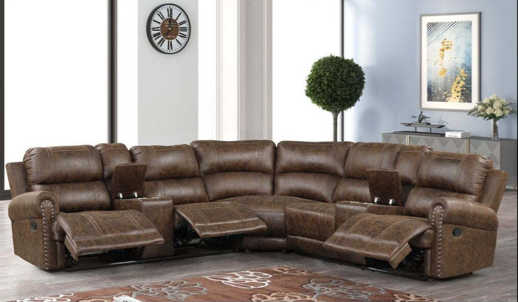 Carrol Brown OVERSIZED Reclining Sectional