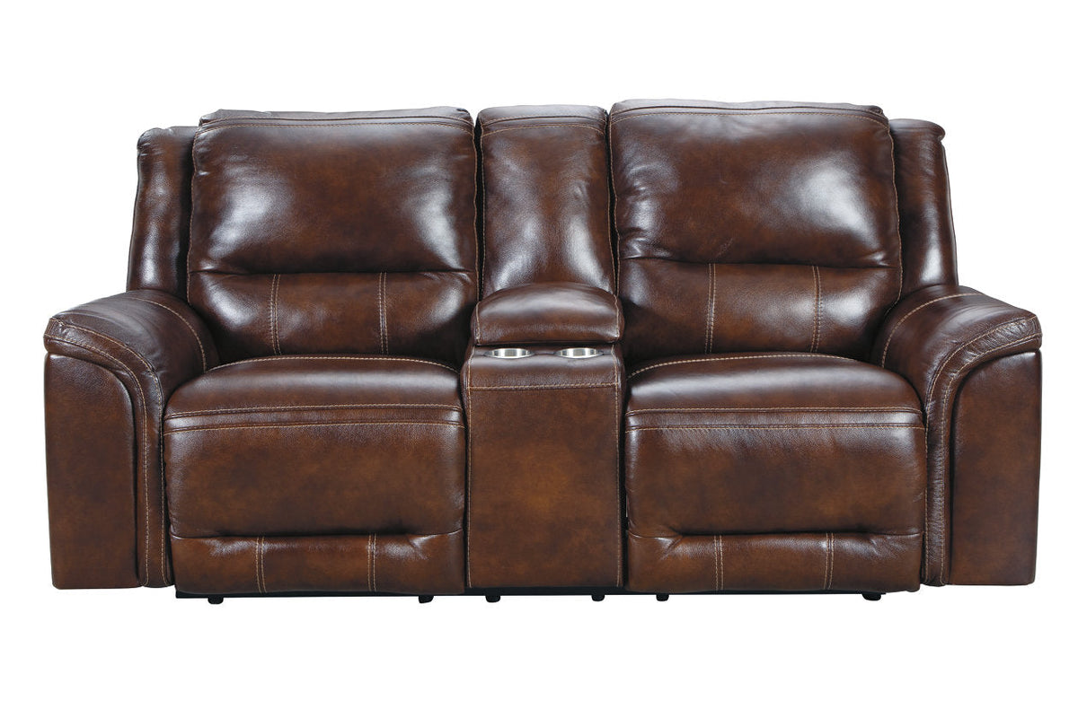 Catanzaro Mahogany POWER Reclining Sofa and Loveseat U83004