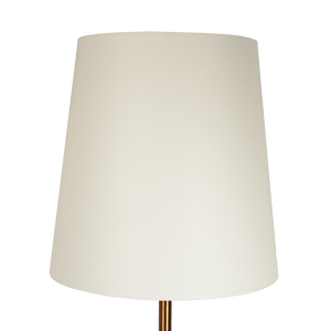 Celestial Modern Floor Lamp with Brass Accent Table with Large White Shade