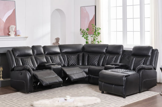 Champion Black (LED/BLUETOOTH SPEAKERS) Reclining Sectional