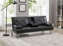 Load image into Gallery viewer, Chelsea Black PU Futon