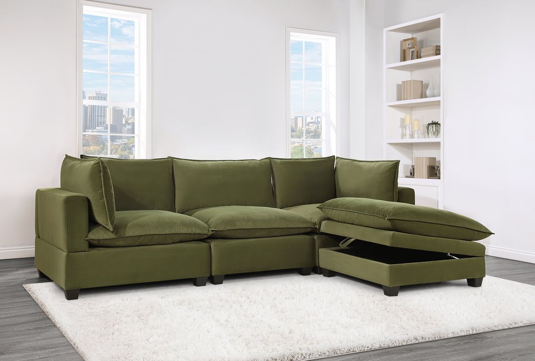 Cloud2 121" Olive Velvet Modular Sectional