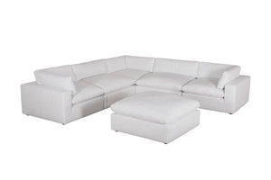 XL Cloud White Sectional with Ottoman