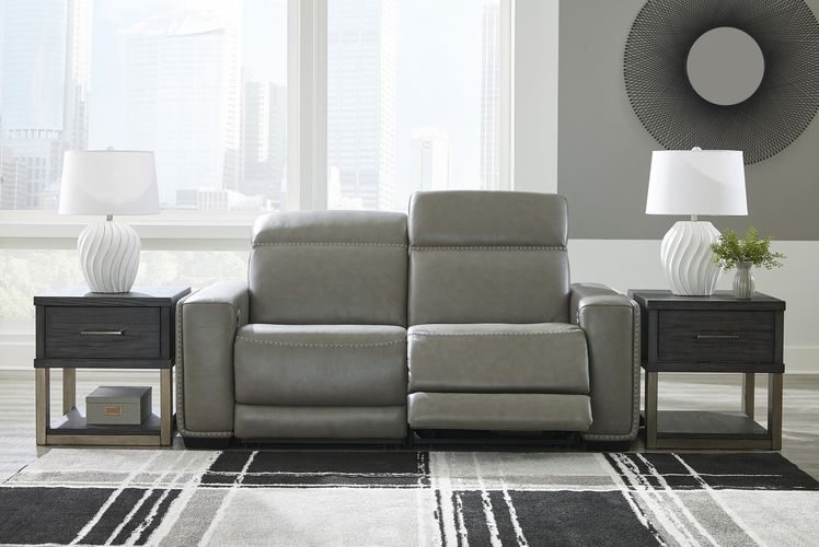 Correze Gray Power Reclining Sofa and Loveseat