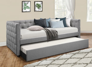 Courage Grey Linen Daybed with Trundle 

with Trundle