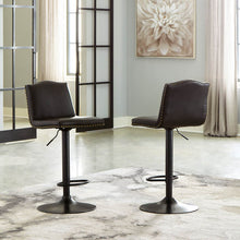 Load image into Gallery viewer, Gaddison Brown Swivel Barstool Set D122 Set of 2