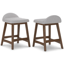 Load image into Gallery viewer, Lyncott Grey/Brown Counter Height Barstool, Set of 2 D615