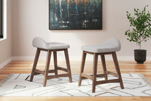 Load image into Gallery viewer, Lyncott Grey/Brown Counter Height Barstool, Set of 2 D615