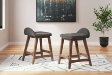 Load image into Gallery viewer, Lyncott Charcoal/Brown Counter Height Barstool, Set of 2 D615