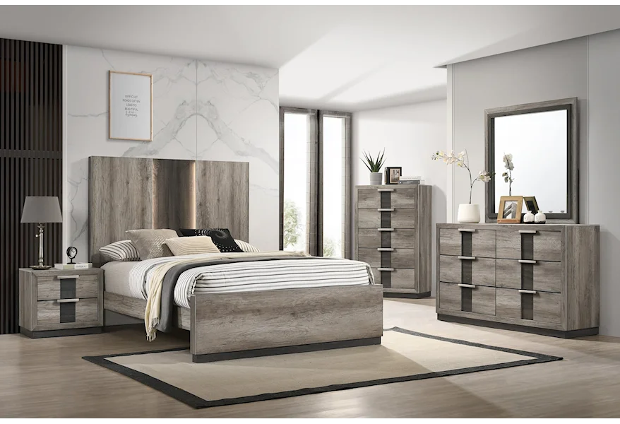 Rangley Grey Panel Bedroom Set B6830