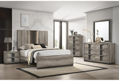 Rangley Grey/Black Panel Bedroom Set B6830