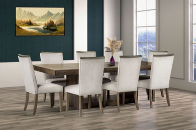 9pc Brown/Ivory Dining Room Set D900