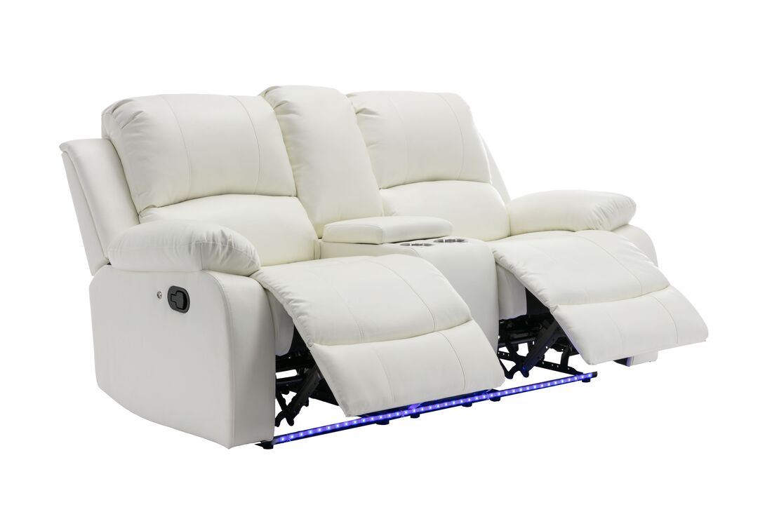 Daytona White LED 3pc Reclining Set