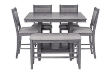 Load image into Gallery viewer, 6pc Grey Counter Height Set D2300