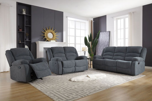 Dynamo Gray Fabric 3pc  Reclining Set