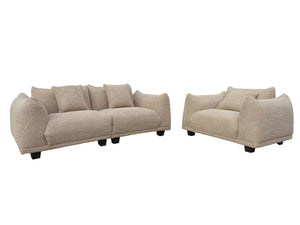Homey Brown Fabric OVERSIZED Sofa & Chair S3131