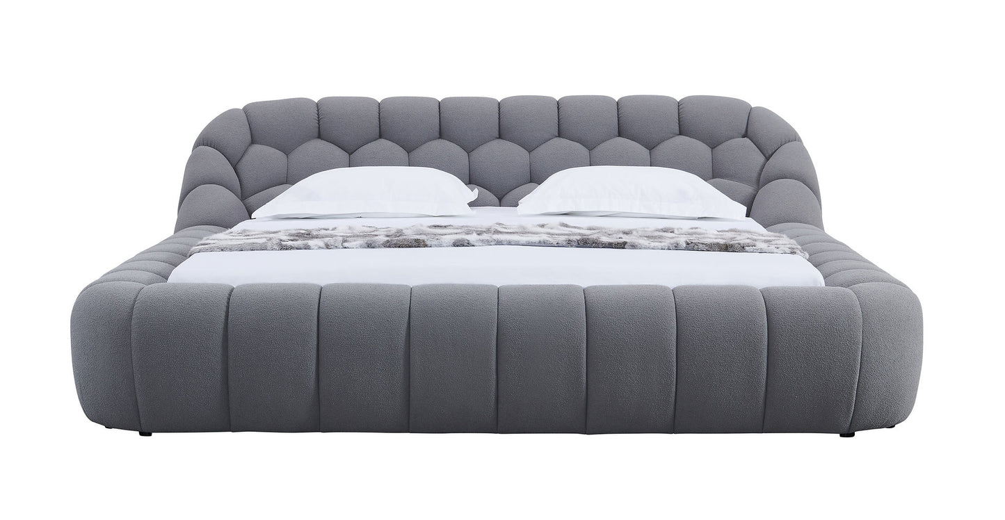 Bubbles Grey Teddy King Platform Bed B127