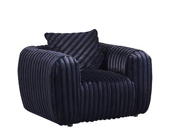 Eli Black Stripe Fabric Sofa and Loveseat S8809