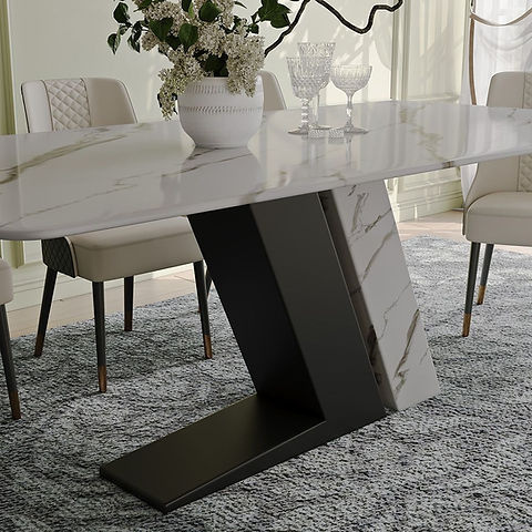 Gobi 79" Modern Lux White/Black Table