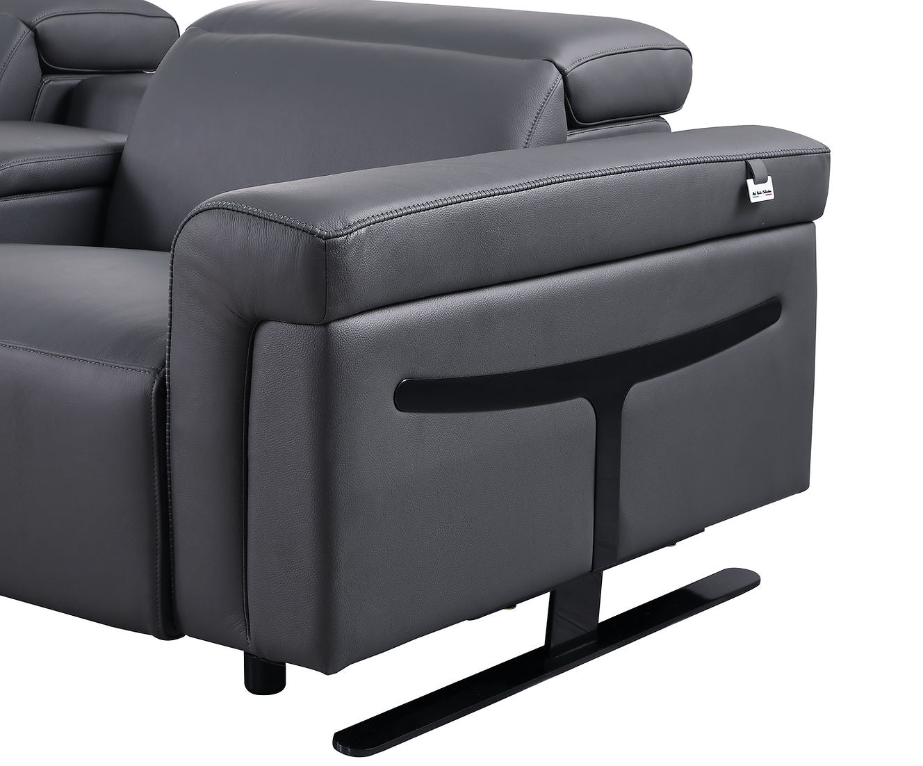 Lucca Dark Grey 6pc 2-POWER Reclining Sectional MI-1110