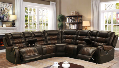 Phoenix 2Tone Brown  Reclining Sectional S1987