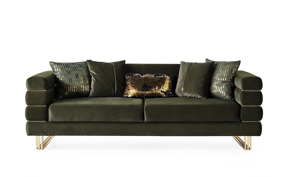 Luma Emerald Velvet Sofa and Loveseat