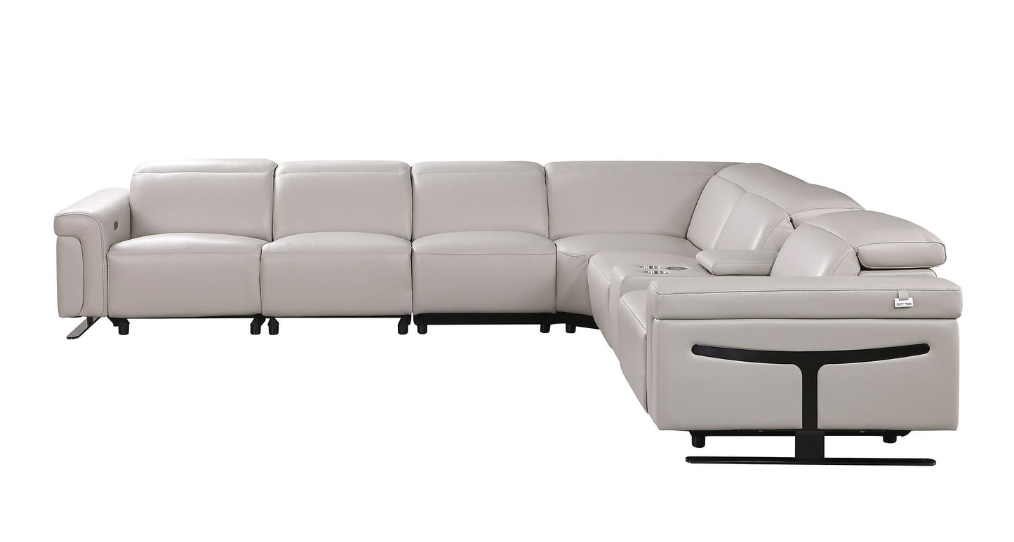 Lucca Grey 7pc 3-POWER Reclining Sectional MI-1110