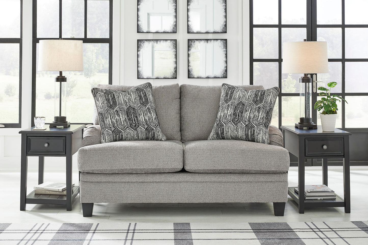 Davinca Charcoal Sofa and Loveseat 35204