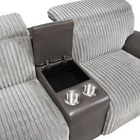 Twist Grey Thick Stripe Fabric 3pc Reclining Set S9112