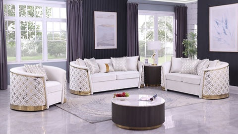 Athena Cream Sofa and Loveseat S3800