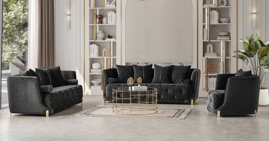 Elit Charcoal Sofa and Loveseat