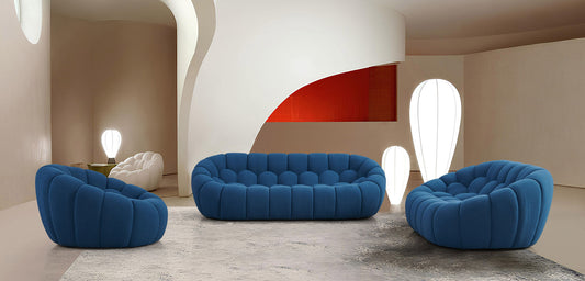 Bubbles Blue Teddy Sofa and Loveseat MI-2126